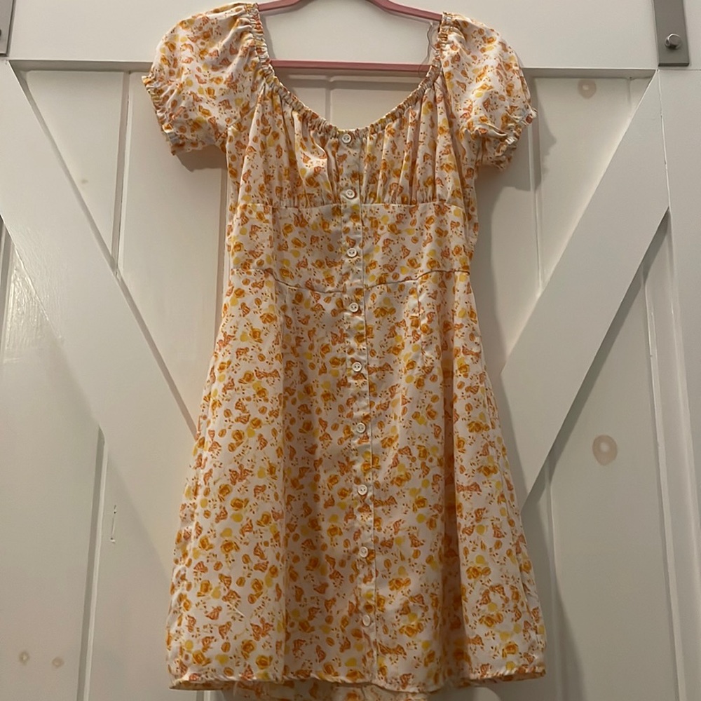 Yellow and Orange floral dress
